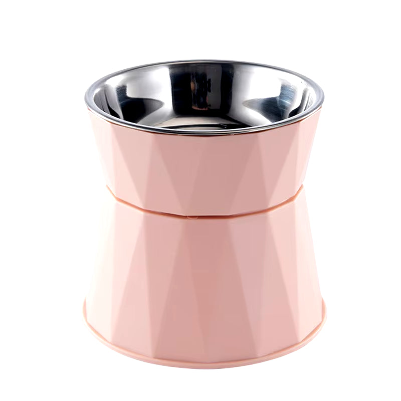 Stainless Steel Cat Bowl High Foot Dog Bowl Neck Protector Cat Food Water Bowl Anti-Overturning Bowl Pet Feeder Bowl Supplies