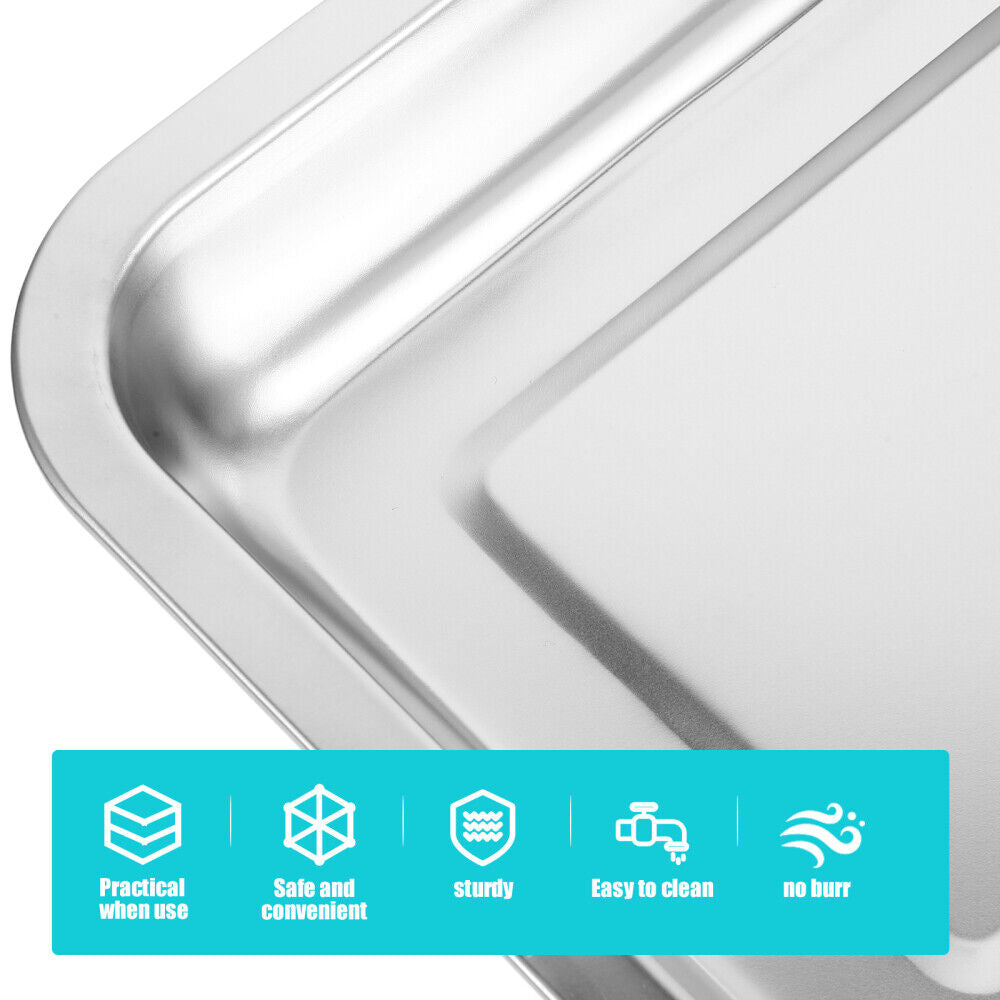 Stainless Steel Cat Litter Box Large Metal Litter Tray Household Metal Litter