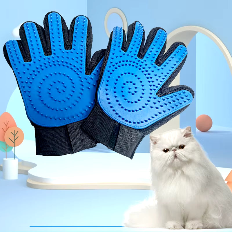 2Pcs Cat Grooming Glove for Cats Wool Glove Pet Hair Deshedding Brush Comb Glove for Pet Dog Cleaning Massage Glove for Animal