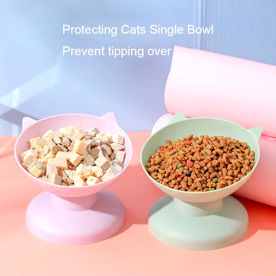 Cat Pet Feeding and Drinking Bowl, Dog Bowl, Cat Bowl, High Footed Slanted Mouth Bowl, Pet Supplies