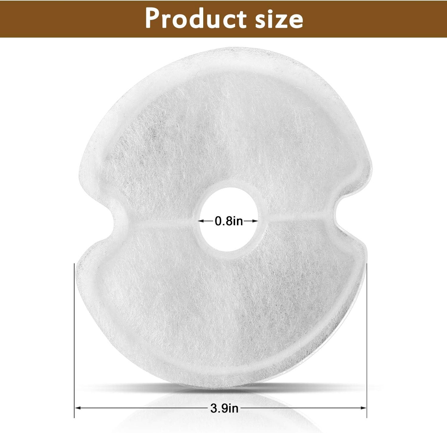 Cat Water Fountain Filters, Multiple Filtration Pet Water Fountain Replacement Filter,8 or 12 Packs of Cotton Activated Carbon Cat Fountain Filters (Filter 4 Pack)