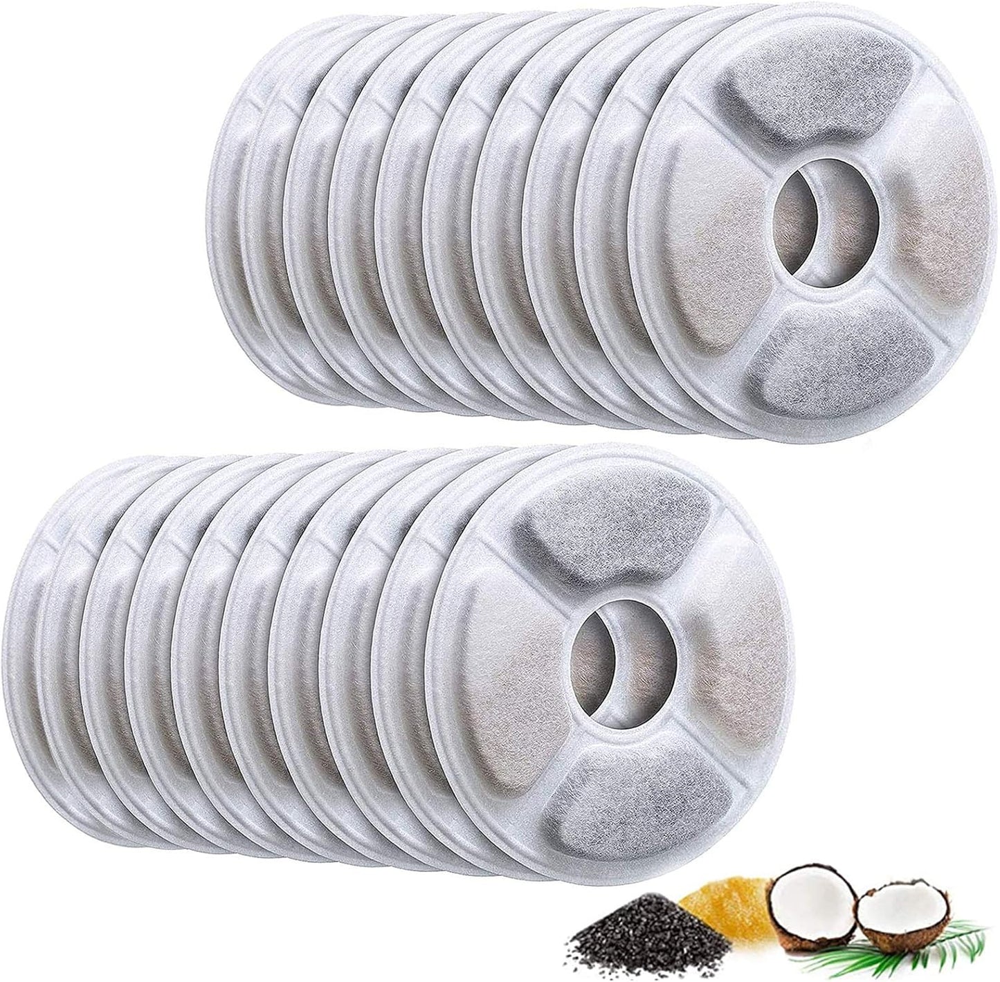 Cat Water Fountain Filters Replacement Premium Cotton Activated Carbon and Resin Ion Particles Replacement Pet Water Dispenser Filter for Cat&Dog Pet Water Fountain Filter Keep Water Fresh (20)
