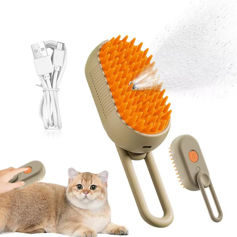 3-In-1 Dog Hair Brush Cat Hair Brush Electric Pet Cleaning Brush Steam Spray Brush Massage Hair Removal Comb anti Flying Brush