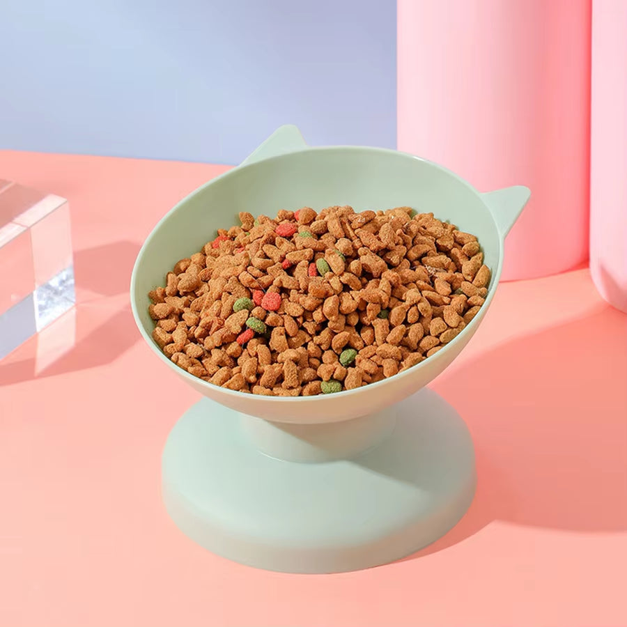 Cat Pet Feeding and Drinking Bowl, Dog Bowl, Cat Bowl, High Footed Slanted Mouth Bowl, Pet Supplies