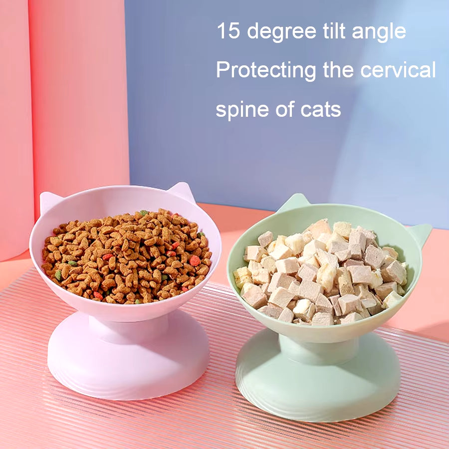 Cat Pet Feeding and Drinking Bowl, Dog Bowl, Cat Bowl, High Footed Slanted Mouth Bowl, Pet Supplies
