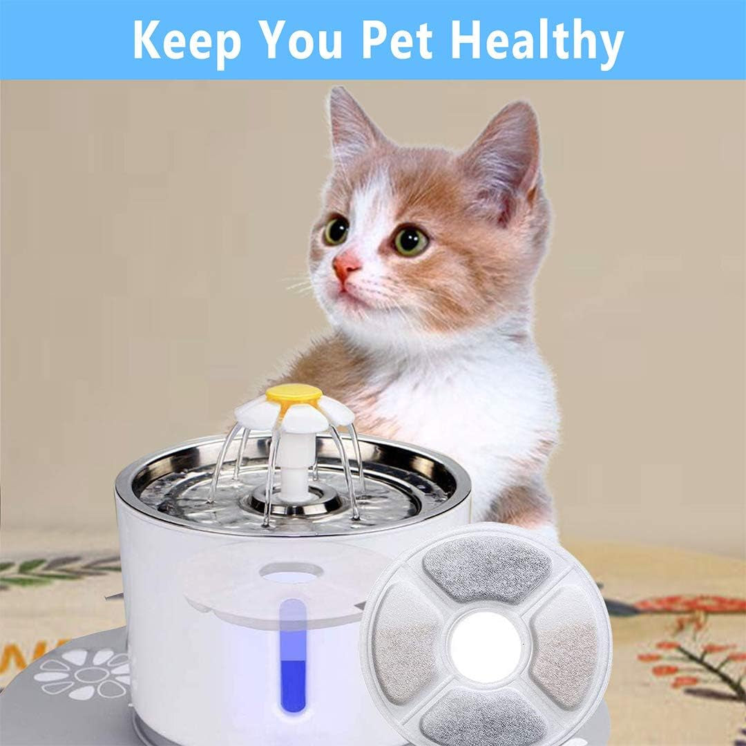 Cat Water Fountain Filters Replacement Premium Cotton Activated Carbon and Resin Ion Particles Replacement Pet Water Dispenser Filter for Cat&Dog Pet Water Fountain Filter Keep Water Fresh (20)
