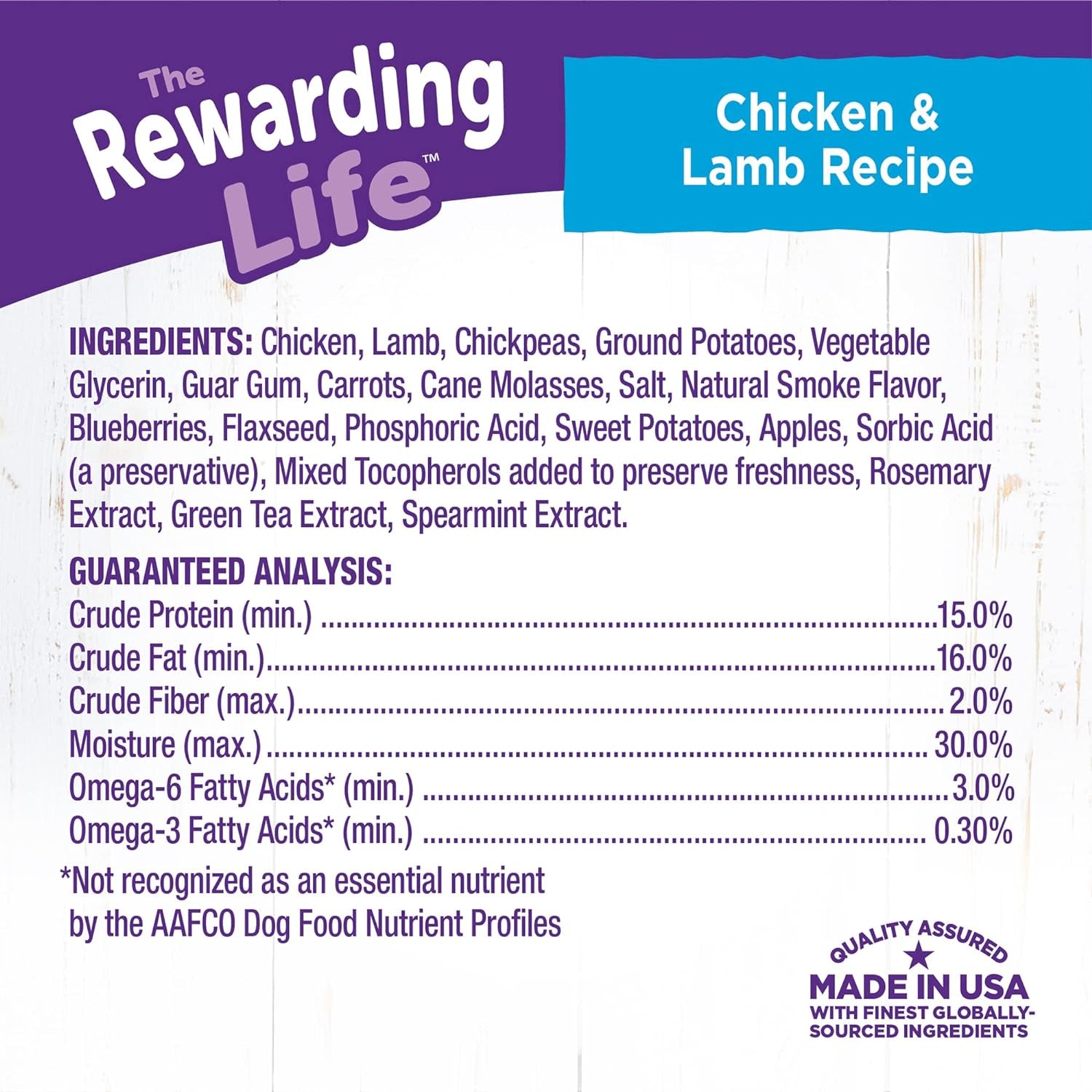 Rewarding Life Grain-Free Soft Dog Treats, Made in USA with Healthy Ingredients, Ideal for Training (Chicken & Lamb Recipe, 6-Ounce Bag)