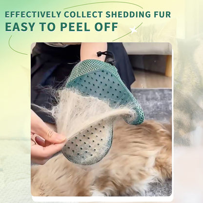 2 in 1 Cat Hair Glove & Pet Fur Remover Glove, Dog Grooming Glove Brush for Shedding, Massage, Efficient Pet Hair Remover Mitt for Uproot Cleaner Clothes, Couch, Carpet