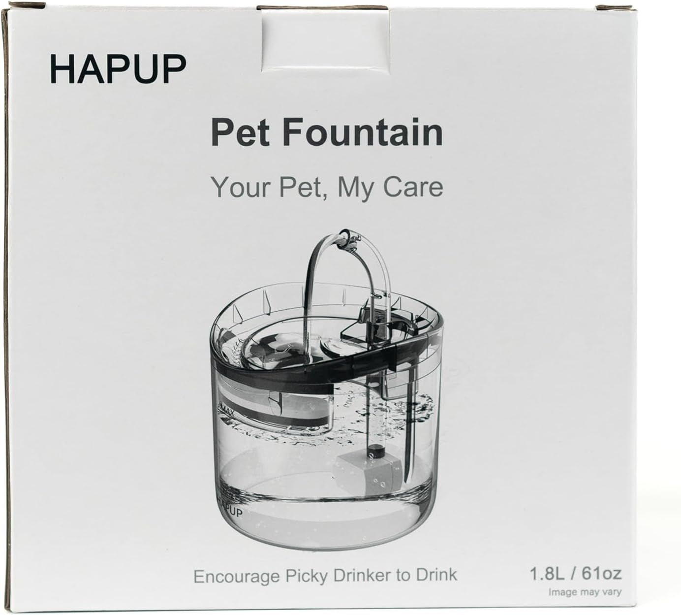 Cat Water Fountain Animal Water Dispenser 61OZ/1.8L Automatic Pet Drinking Fountain Clear Upgrade with 2 Filter Replacement 1 Adjustable Silent 1 Water Pump for Cats Kitty Indoor