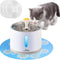 Cat Water Fountain Stainless Steel, 2.4L Automatic Pet Fountain Upgrade Pump Replacement Water Dog Dispenser with 3 Replacement Filters & 1 Silicone Mat for Cats Dogs Multiple Pets