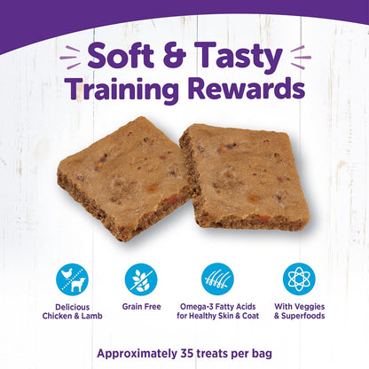 Rewarding Life Grain-Free Soft Dog Treats, Made in USA with Healthy Ingredients, Ideal for Training (Chicken & Lamb Recipe, 6-Ounce Bag)